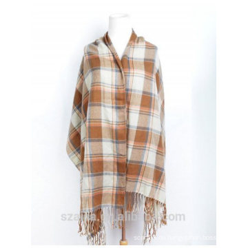 Damen Plaid Winter Poncho Schal